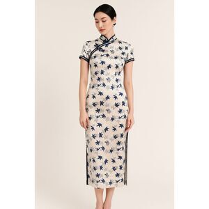 Elegant Chinese Qipao Cheongsam Silk Dress Size 8